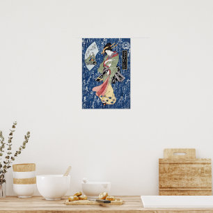 Japonês Geisha (1828) Keisai Eisen - Matte Poster