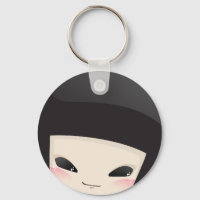 Japonês Geisha Doll - face chaveiro