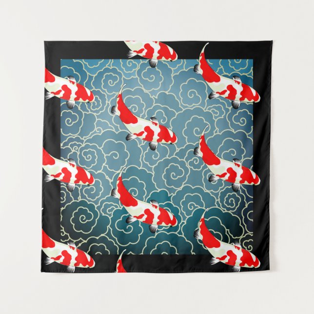 JAPONÊS KOI FISH Tapeçaria (Frente)