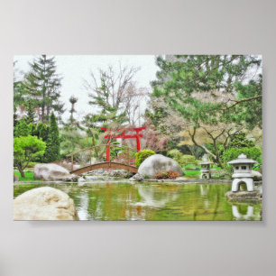 JAPONESA GARDEN E RED TORII GATE IMPRESSÃO