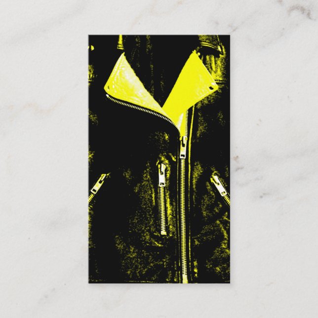Jaqueta amarela cartão de visita preto (Frente)