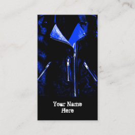 Jaqueta de couro cartão de visita azul