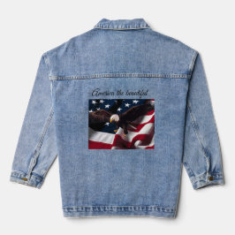 Jaqueta de Denim, bandeira de águia americana