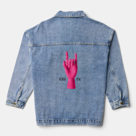 Jaqueta de denim divertida para o roqueiro rosa