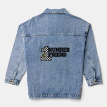 Jaqueta de Denim feminino,Texto preto de AMIGO NUM
