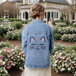 Jaqueta do Gato Face Denim