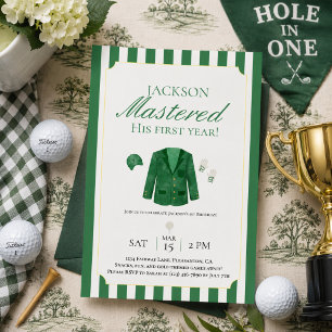 Jaqueta Verde Golfe Primeiro Convite de Aniversári