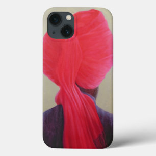 Jaqueta vermelha do roxo do turbante