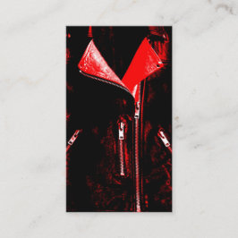 Jaqueta vermelho cartão de visita preto