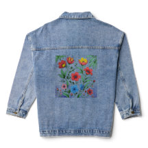 Jaquetas de jeans com flores bordadas