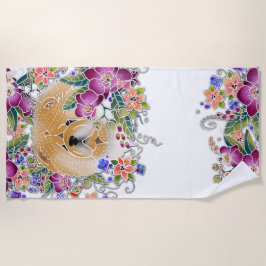 JARDEN DANCE toalha de praia de coroa fundo branco