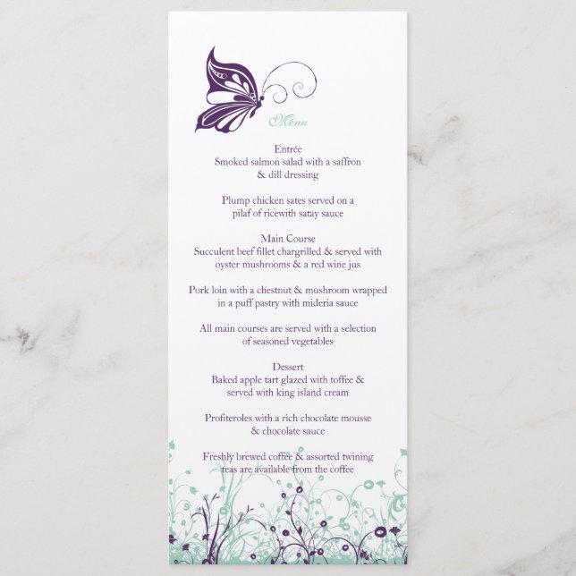 Jardim 9 da borboleta do ~ do menu (Frente)