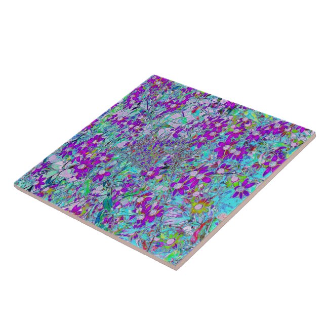 Jardim Aquático com Flores Violeta Azul e Rosa Que (Lateral)