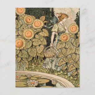 Jardim Art Nouveau Girassol Mulher Grasset