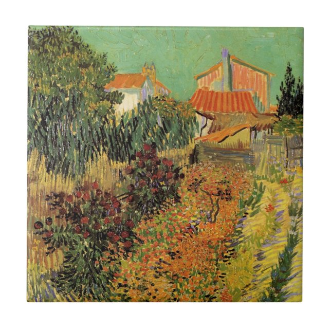 Jardim atrás de uma casa por Vincent van Gogh (Frente)