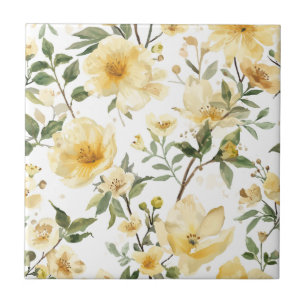 Jardim Botânico Aquarela Floral Amarela