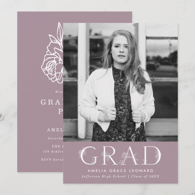 Jardim Botânico | Convite à Festa de formatura (Frente/Verso)