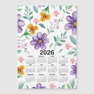 Jardim Botânico Floral Colorido no Calendário 2026