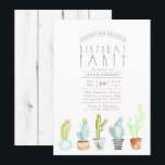 Jardim Cactus | Convite para Festa de aniversário<br><div class="desc">Por Designs Redefinidos</div>