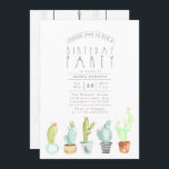 Jardim Cactus | Convite para Festa de aniversário<br><div class="desc">Por Designs Redefinidos</div>
