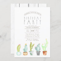 Jardim Cactus | Convite para Festa de aniversário 