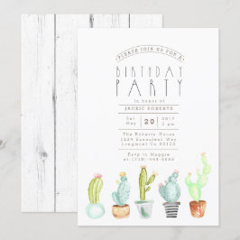 Jardim Cactus | Convite para Festa de aniversário