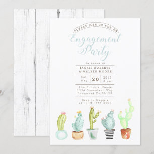 Jardim Cactus  Convite para Festa de noivado de Wa