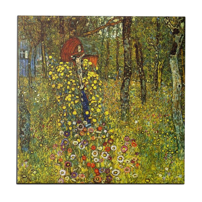 Jardim com crucifixo por Gustav Klimt (Frente)