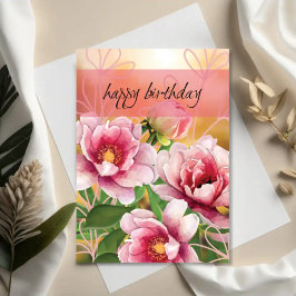 Jardim Corado em Flor — Cartão de Aniversário Botâ
