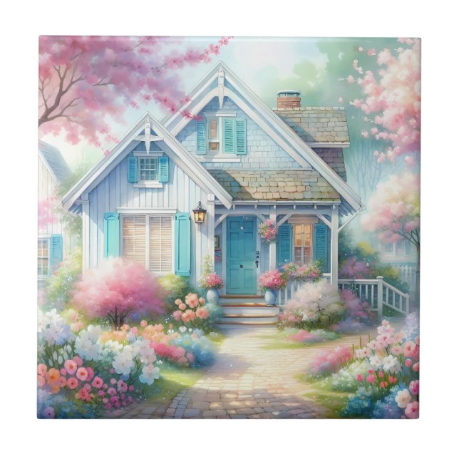 Jardim da Cottage Blossom Lane Azul (Frente)