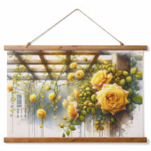 Jardim das Aquarelas de Rosas Amarelas