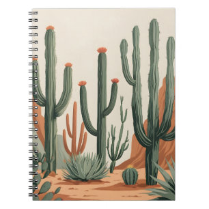Jardim de Cactus do Deserto Caderno Espiral do S