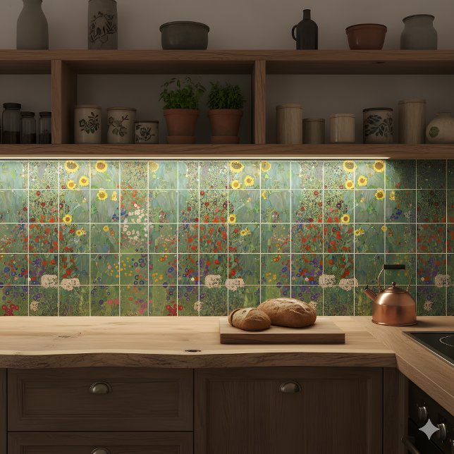 Jardim de Fazenda de Gustav Klimt com girassóis (Criador carregado)