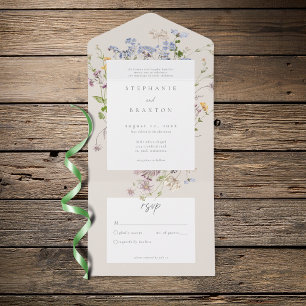 Jardim de Flores Silvestres Cremoso Casamento Eleg