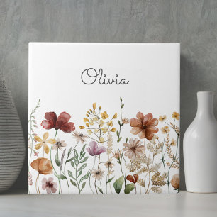 Jardim de Flores Silvestres em Aquarela Bonito