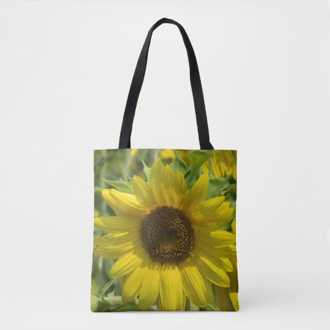 Jardim de Girassol Impresso Tote Bag (Frente)