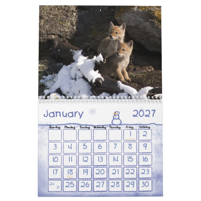 Jardim de infância no calendário de Yellowstone (Jan 2027)