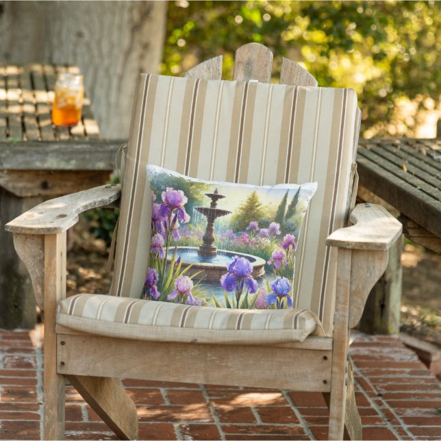 Jardim de Íris Roxo Almofada de Tecido Aquarela (Cadeira)