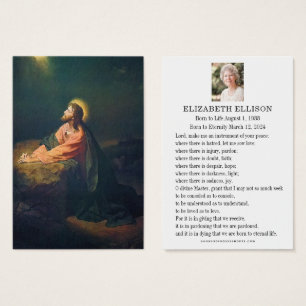 Jardim de Jesus de Gethsemane Cartão Funeral de Or