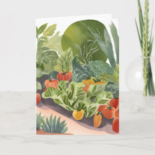 Jardim de Legumes   Cartão de Pintura em Aquarela