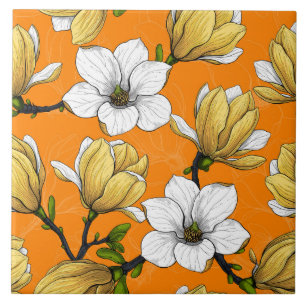 Jardim de Magnolia em amarelo