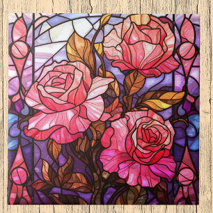 Jardim de Rosas Rosa Aparência de Vitral