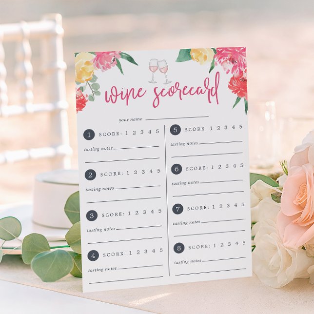 Jardim de Rosé | Cartão de Pontuação de Prova de V (Criador carregado)