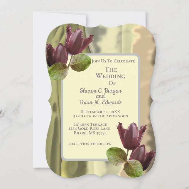 Jardim de Verão Floral Tulipa Verdejante Casamento (Frente)