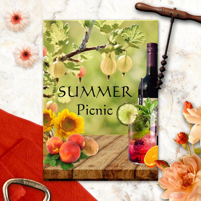 Jardim de Verão ou Convite de festas de Picnic Par (Criador carregado)