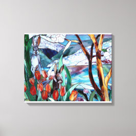 Jardim do Coelho Arrependido Vidro na Arte Canvas