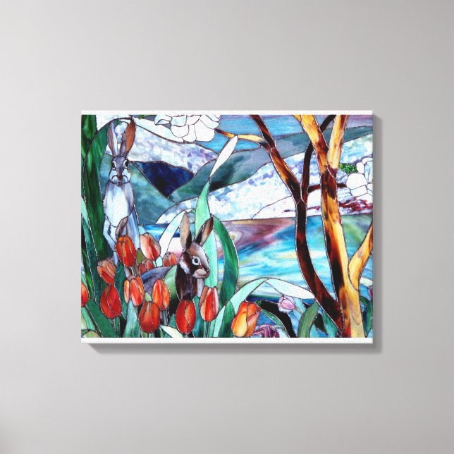 Jardim do Coelho Arrependido Vidro na Arte Canvas (Frente)