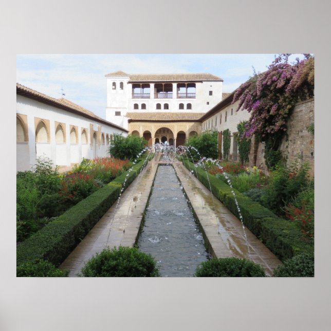 Jardim do Generalalife, Alhambra, Espanha - Poster (Frente)