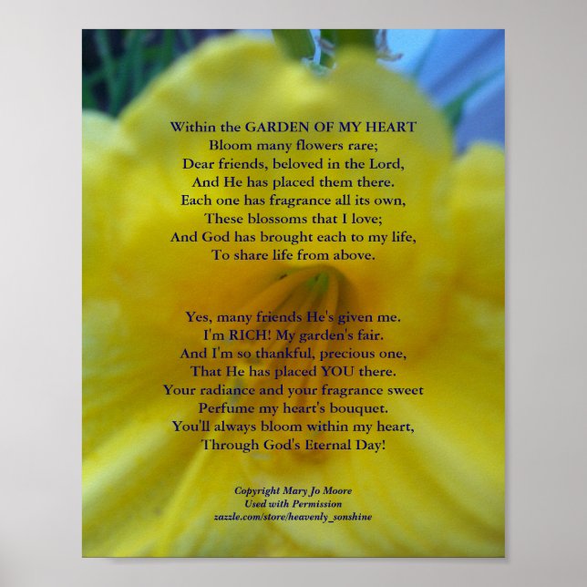 Jardim do meu Poster de Heart Daylily (Frente)