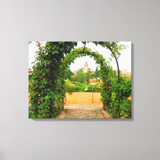 Jardim em Alhambra, Granada, Espanha - Canvas (Frente)